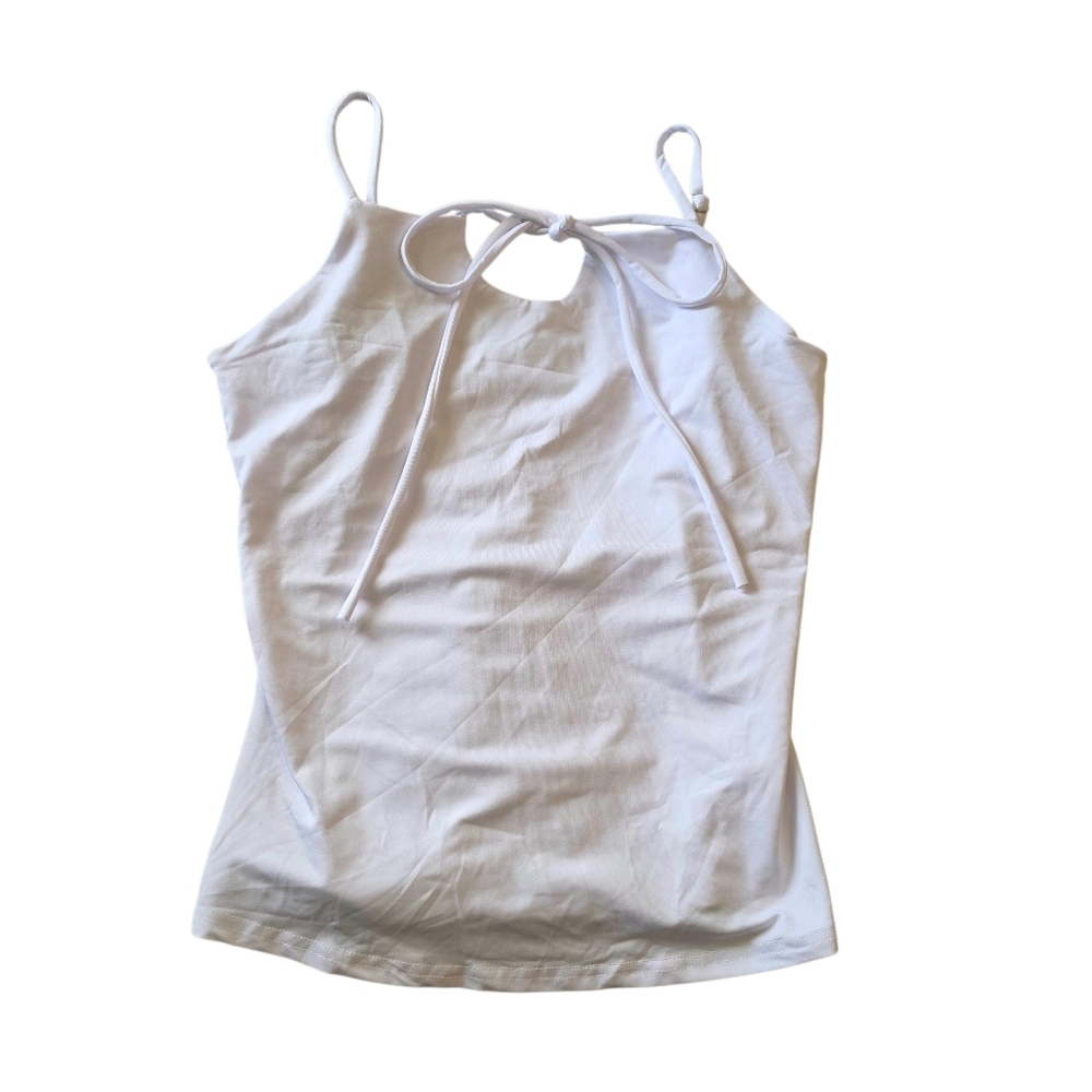 Womans NWT Amilishp White Cute Double Lined Tank Top